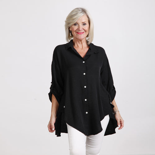 Goose Island Black Side Button Collared Shirt