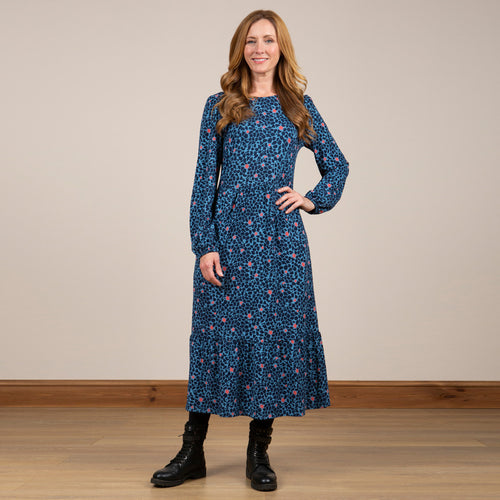 Lily & Me Soft Blue Wickridge Dress Giraffe