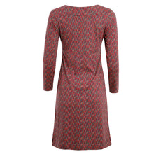 Load image into Gallery viewer, Weird Fish Rouge Red Delray Organic Cotton Long Sleeve Printed Jersey Dress