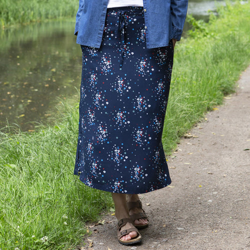 Lily & Me Navy Daytrip Skirt Strawberry Fields