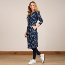 Load image into Gallery viewer, Lily &amp; Me Navy Callowell Dress Pastel Flowers