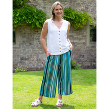 Load image into Gallery viewer, Lily &amp; Me Sage Green Drift Trousers Linen Stripe