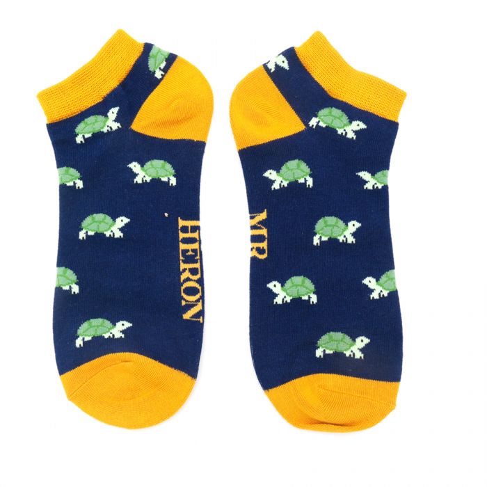 Mr Heron Navy Turtles Trainer Socks