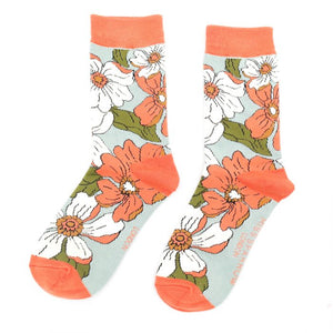 Miss Sparrow Duck Egg Flower Power Socks