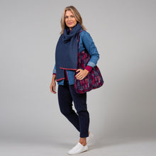 Load image into Gallery viewer, Lily &amp; Me Mid Blue Pretty Stitch Scarf Plain