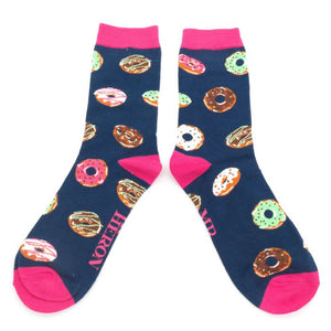 Mr Heron Navy Doughnuts Socks
