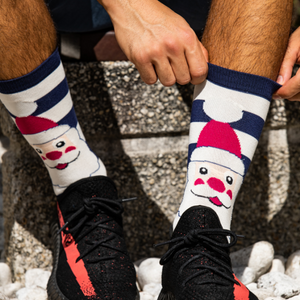 Mr Heron Navy Santa Face Socks