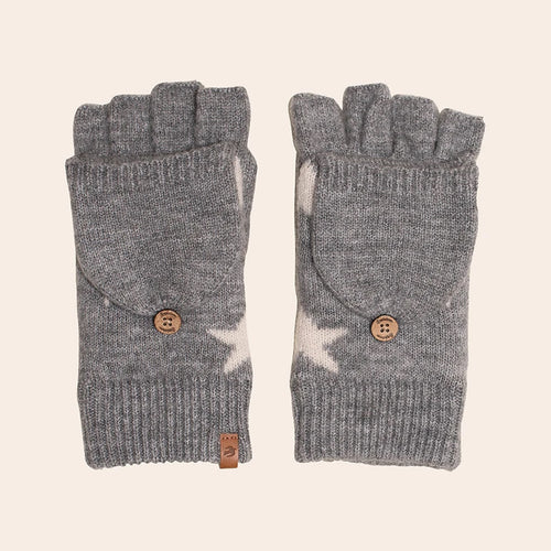 Brakeburn Grey Star Flip Mittens