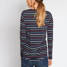 Load image into Gallery viewer, Fat Face Navy Long Sleeve Breton Stripe T-Shirt