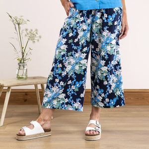 Lily & Me Navy Drift Trousers Peony Bloom