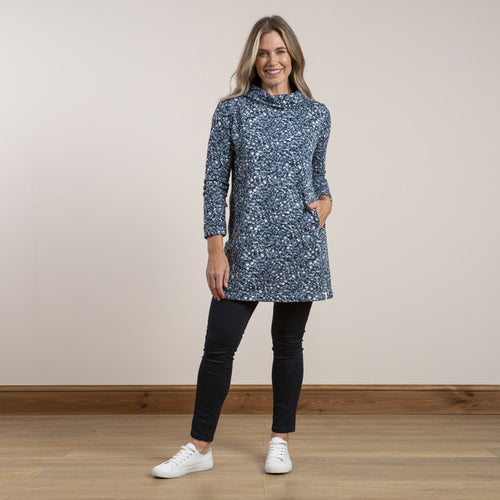 Lily & Me Navy Fall Tunic Animal Dots