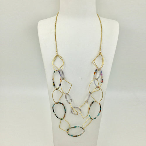 Gold Two Layer Long Necklace