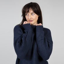 Load image into Gallery viewer, Lily &amp; Me Navy Pointelle Jumper