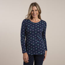 Load image into Gallery viewer, Lily &amp; Me Navy Layering Tee Winter Buds