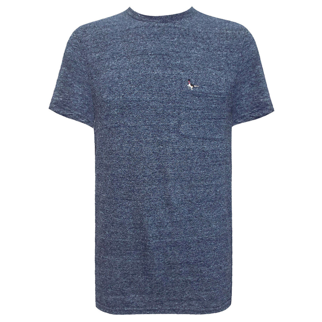 Jack Wills Navy Marl Mens Pure Cotton Logo Classic T-Shirt