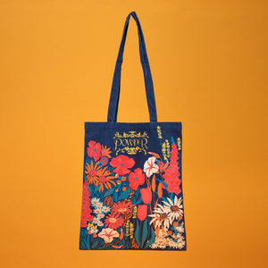 Powder Navy Tote Bag Country Garden