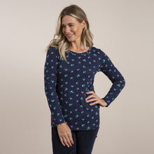 Load image into Gallery viewer, Lily &amp; Me Navy Layering Tee Winter Buds