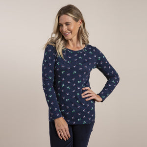 Lily & Me Navy Layering Tee Winter Buds
