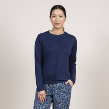 Load image into Gallery viewer, Lily &amp; Me Navy Agnes Pointelle Cardi