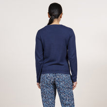 Load image into Gallery viewer, Lily &amp; Me Navy Agnes Pointelle Cardi