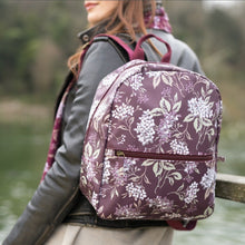 Load image into Gallery viewer, Peony Hydrangea Print Backpack