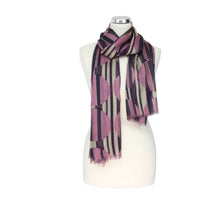 Load image into Gallery viewer, Peony Large Abstract Circles Scarf Plum