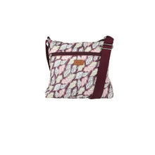 Load image into Gallery viewer, Peony Scattered Leaves Cross Body Bag Blue