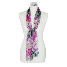Load image into Gallery viewer, Peony Silk Scarf Multi Floral Fuscia