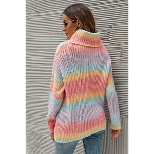 High Neck One Size Rainbow Jumper Top