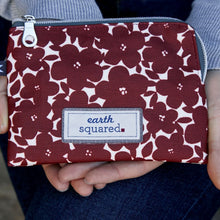 Load image into Gallery viewer, Earth Squared Red Flower Oil Cloth Freya Purse