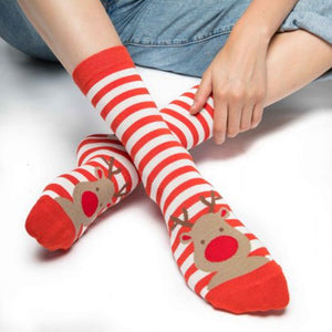 Miss Sparrow Red Reindeer Socks