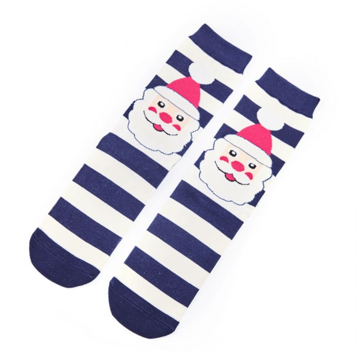 Mr Heron Navy Santa Face Socks