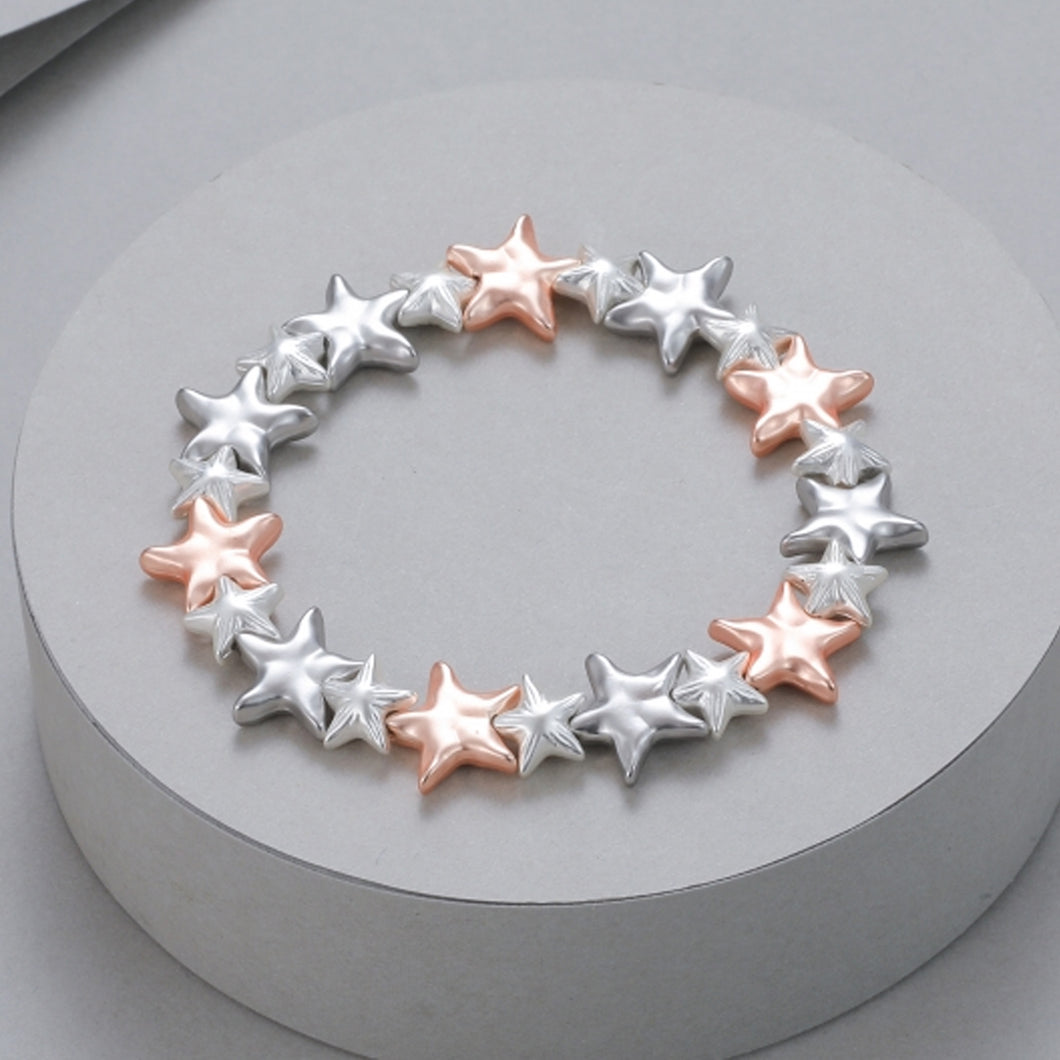 Pink & Silver Star Bracelet