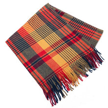 Load image into Gallery viewer, Miss Sparrow Red &amp; Mustard Tartan Scarf