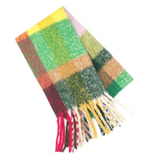Load image into Gallery viewer, Miss Sparrow Green Vibrant Checks Scarf