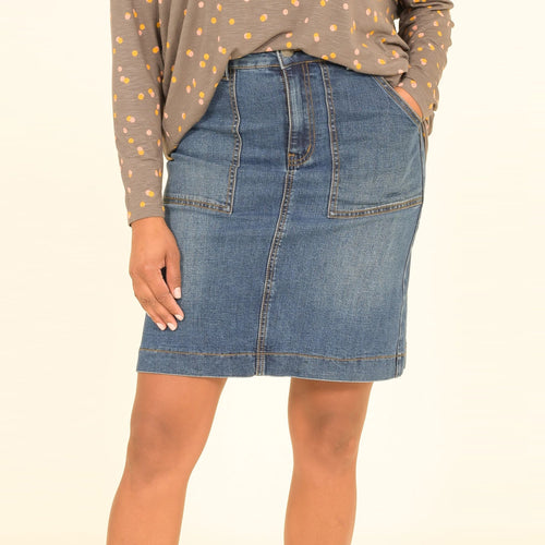 Brakeburn Stretchy Denim Skirt