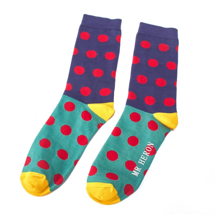 Mr Heron Blue Spotty Socks