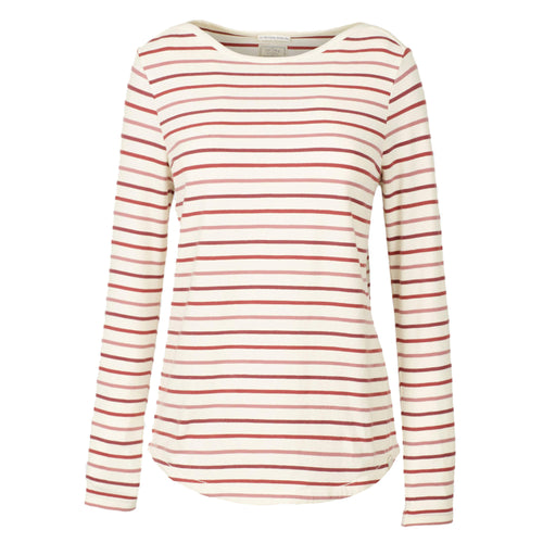 Fat Face Soft Rose Breton Stripe Curved Hem Top