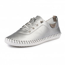 Load image into Gallery viewer, Lunar St Ives Leather Plimsoll SIlver