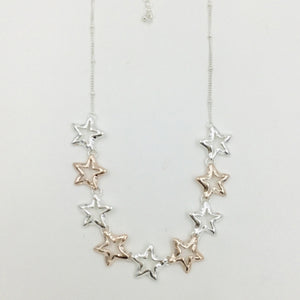 Silver & Gold Stars Necklace
