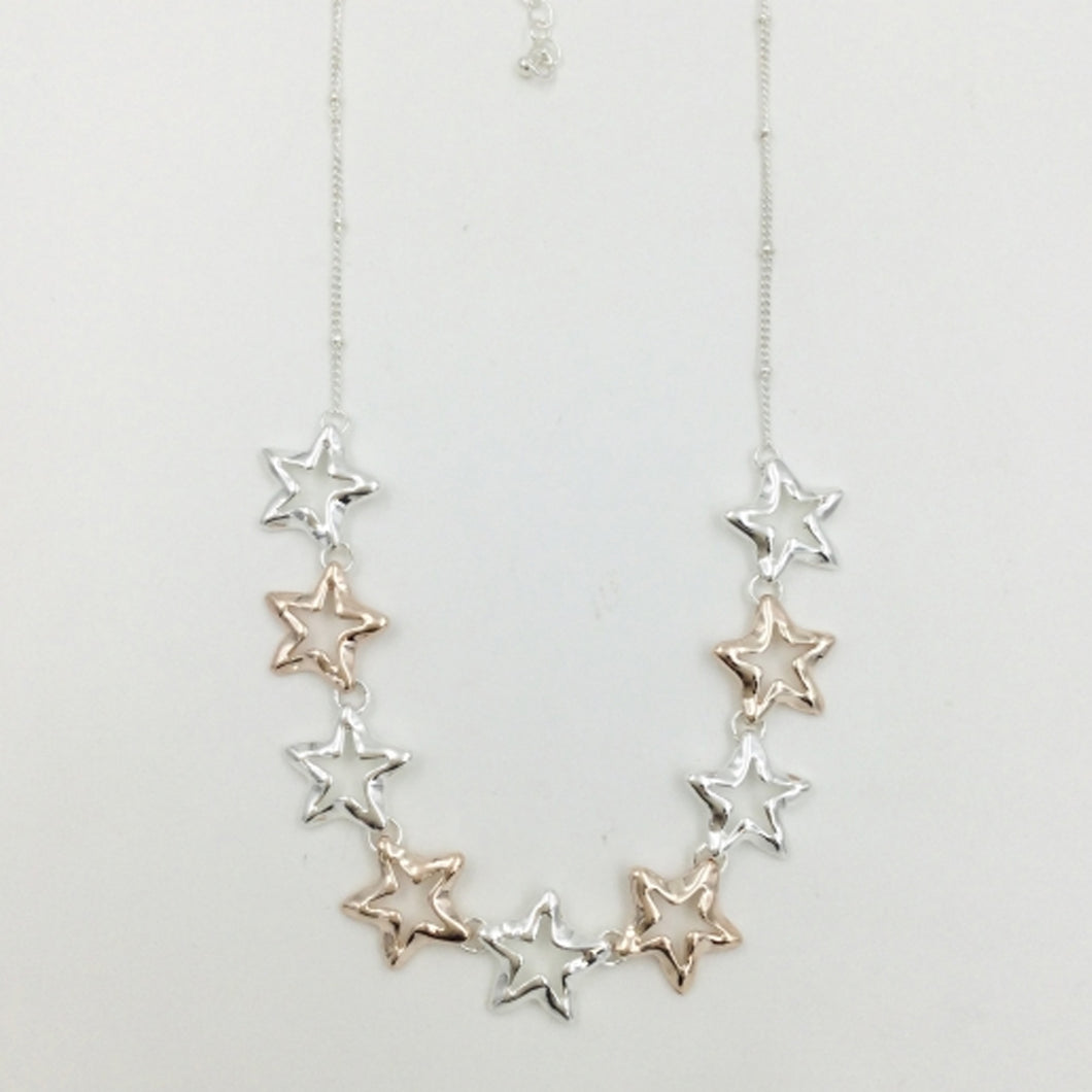 Silver & Gold Stars Necklace