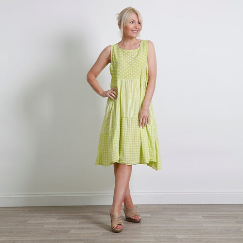 Goose Island Lime Three Pattern Print Dress