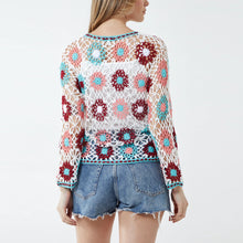Load image into Gallery viewer, Italian White Circle Patches Crochet Knit Jumper
