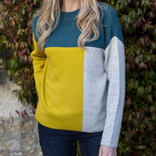 Load image into Gallery viewer, Lily &amp; Me Teal Colour Block Jumper