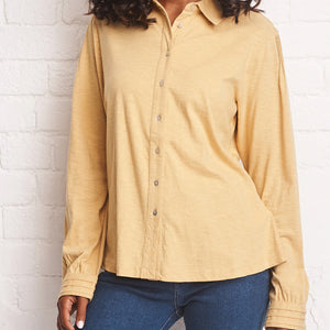 Mistral Yellow Pintuck Detail Jersey Shirt