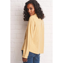 Load image into Gallery viewer, Mistral Yellow Pintuck Detail Jersey Shirt