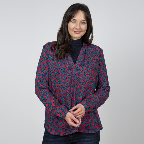 Lily & Me Chalk Red Hazel Top Ditsy