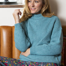 Load image into Gallery viewer, Lily &amp; Me Teal Pointelle Jumper