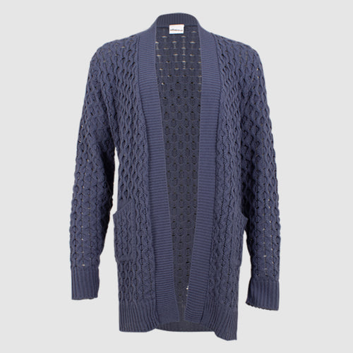 Italian Denim Cable Knit Cardigan